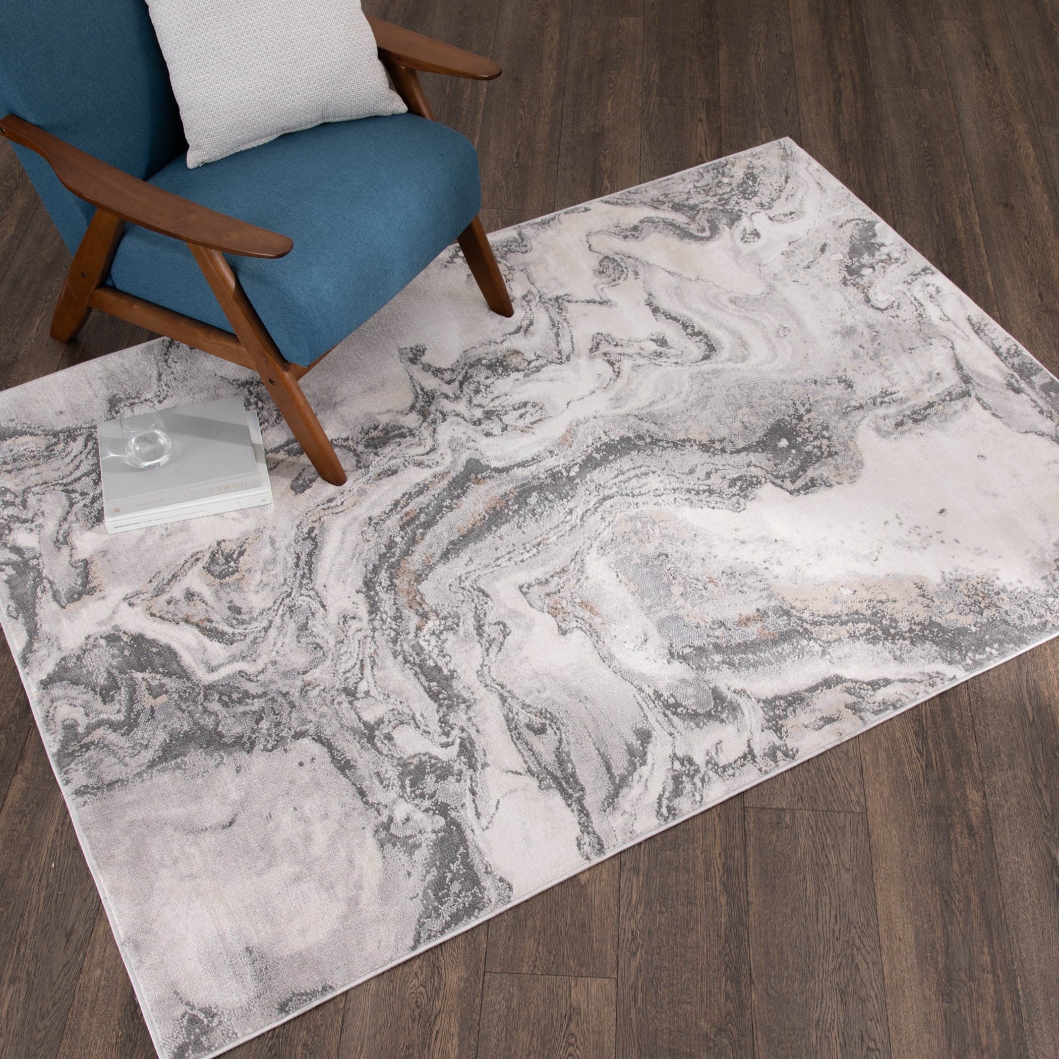 Mainstays 5x7 Marble Pattern Indoor Area Rug