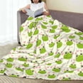 thumbnail image 6 of Pofeuu Green Frog Print Ultra-Soft Micro Fleece Blanket,for Bed Or Sofa,All Season Throw Blankets Flannel Blanket-40"x30", 6 of 7