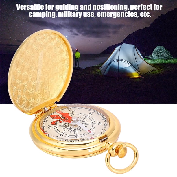 Boussole De Poche étanche En Laiton – 5 Cm, Fluorescente, Avec Couvercle Pliable, Pour Randonnée, Camping, Escalade, Orientation