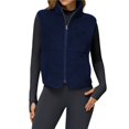 thumbnail image 4 of Chaleco de Mujer Sin Mangas, Chaqueta de Invierno de Forro Suave, Cuello Alto, de Cremallera y Bolsillo Azul L, 4 of 10