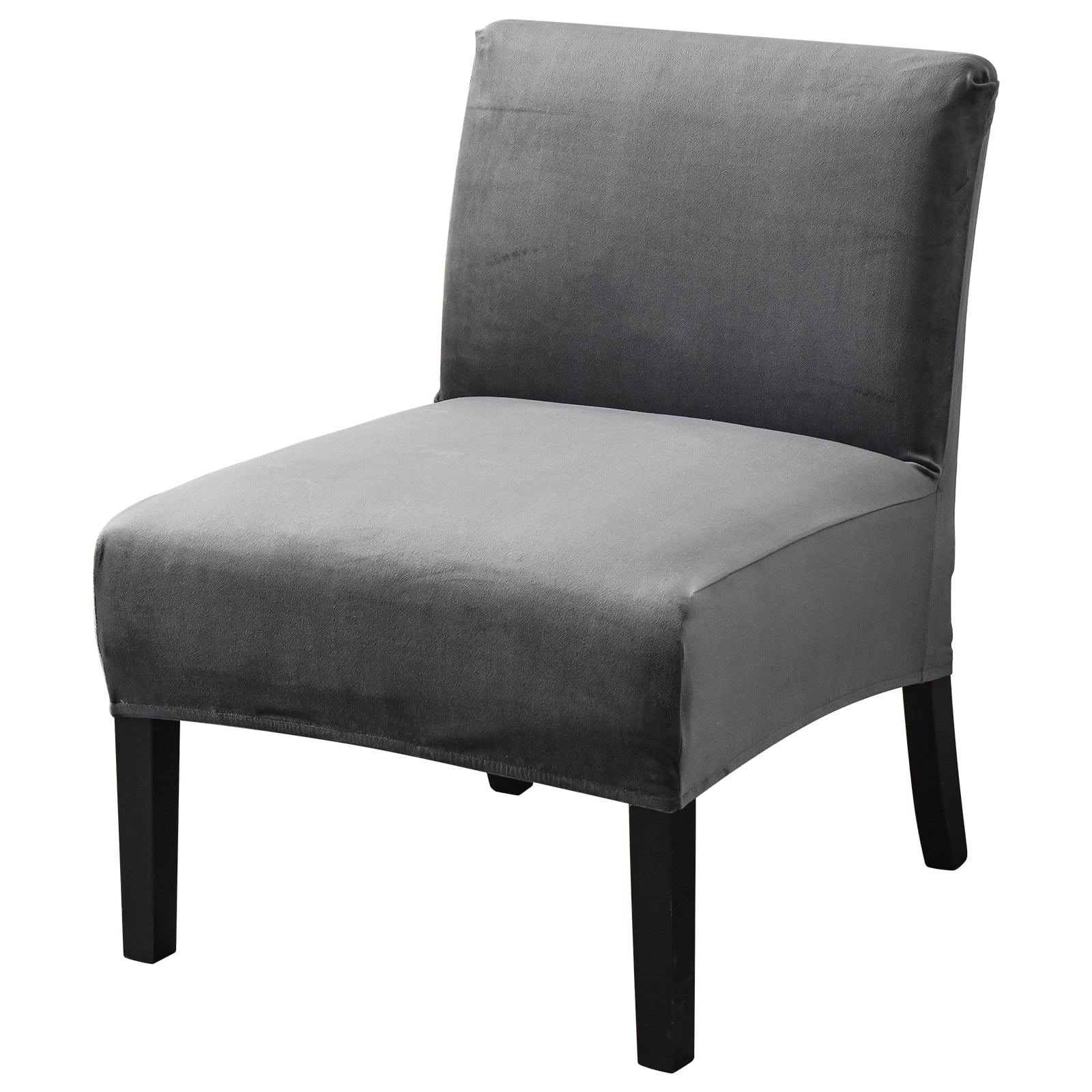 CJC Armless Accent Chair Cover Stretch Velvet Chair Slipcover Sofa
