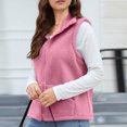thumbnail image 6 of Kaemgyyd Womens Fuzzy Sherpa Fleece Jacket Lightweight Vest Cozy Sleeveless Cardigan Zipper Casual Outerwear with Pocket, 6 of 6