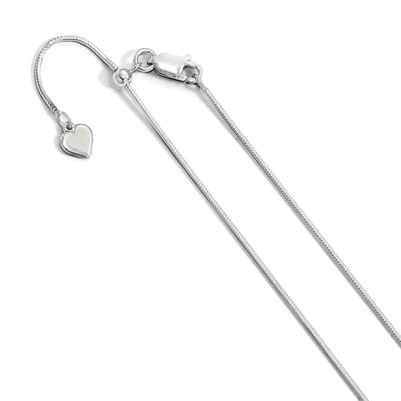 925 Sterling Silver Adjustable 1mm Square Cubetto Omega Snake Chain Necklace Pendant Charm