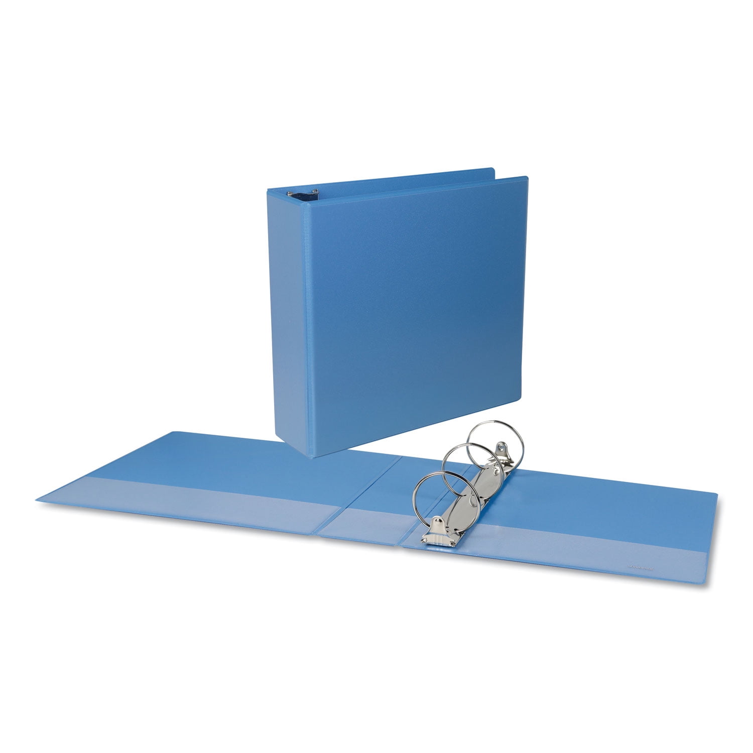 Universal Deluxe 3 Round Ring View Binder, 3" Capacity, 11x8.5, Light Blue