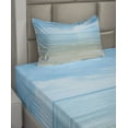 thumbnail image 2 of Ambesonne Summer Fitted & Top Sheet Set with Sham, Sea Horizon Shore Beach, Blue Cream, 2 of 4