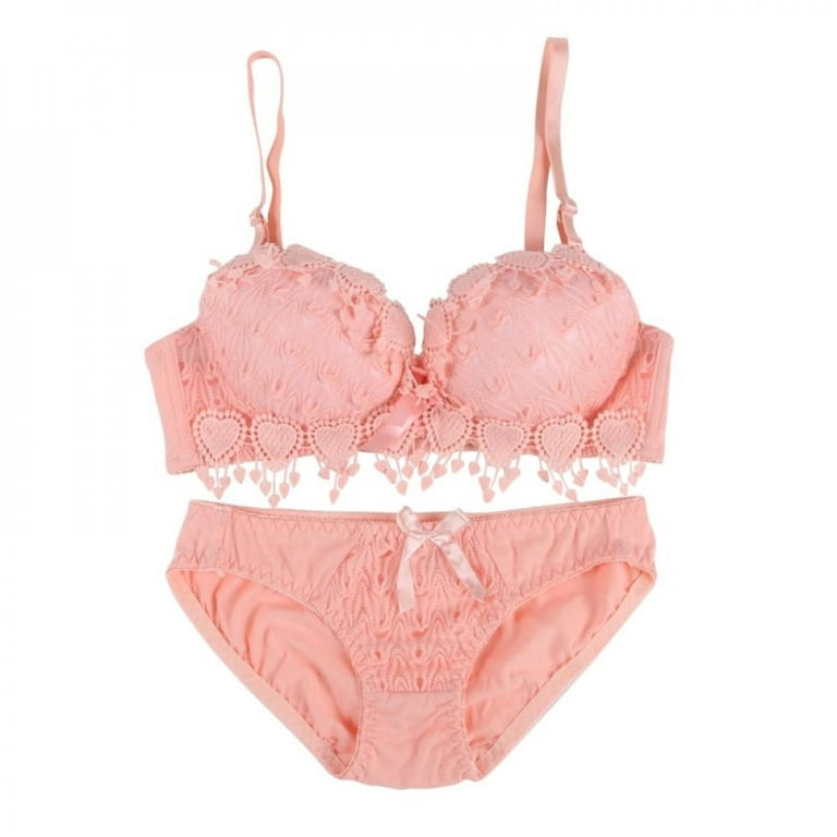 Bras Sets Hot Sale Women Sexy Pink Lolita Style Bra Set Romantic Lace  Embroidery Flowers Underwear Padded Push Up Brassiere And Panties Q230922  From 5,01 €