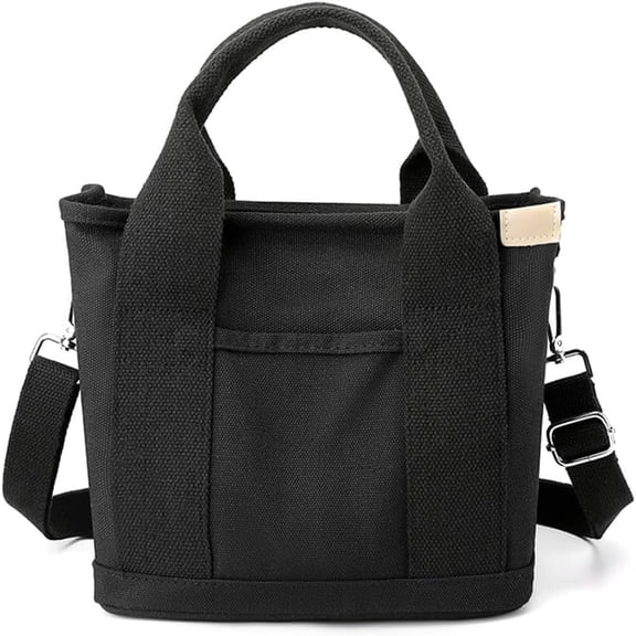 MMYGU Canvas Shoulder Bag with Zipper Tote Bag Medium Crossbody Bags for Women Travel Messenger Bag Multi Pockets
