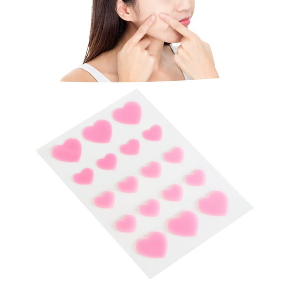 Facial Spot Sticker, Heart Shape Hydrocolloid Patch Comfortable Fit 4 Packs 18 Dots Isolation Effect for Daily Makeup