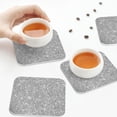 thumbnail image 7 of Pofeuu GlitterSilver Print Leather Coasters Set of 6, Round Cups Mugs Mat Pad for Home Kitchen Heat Resistant Drink Coasters,Square, 7 of 7