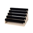 thumbnail image 1 of Soporte para pulseras de 5 capas, moderno, desmontable, estable, elegante, de madera, para ferias comerciales. Negro, 1 of 9