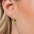 thumbnail image 3 of Gem Stone King 10K Yellow Gold Green Peridot and Lab Grown Diamond Stud Dangle Earrings for Women | 2.05 Cttw | Gemstone August Birthstone | Round 6MM, 3 of 6