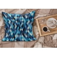 thumbnail image 2 of Modern Fluffy Throw Pillow Cushion Cover, Fashion Triangles Hexagons and Geometrical Shapes in Blue and White Colors Image, Decorative Square Accent Pillow Case, 16" x 16", Multicolor, by Ambesonne, 2 of 5