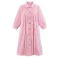thumbnail image 2 of Forro polar de felpa Robe Collections Etc con botones en la parte delantera y bolsillos, 2 of 5