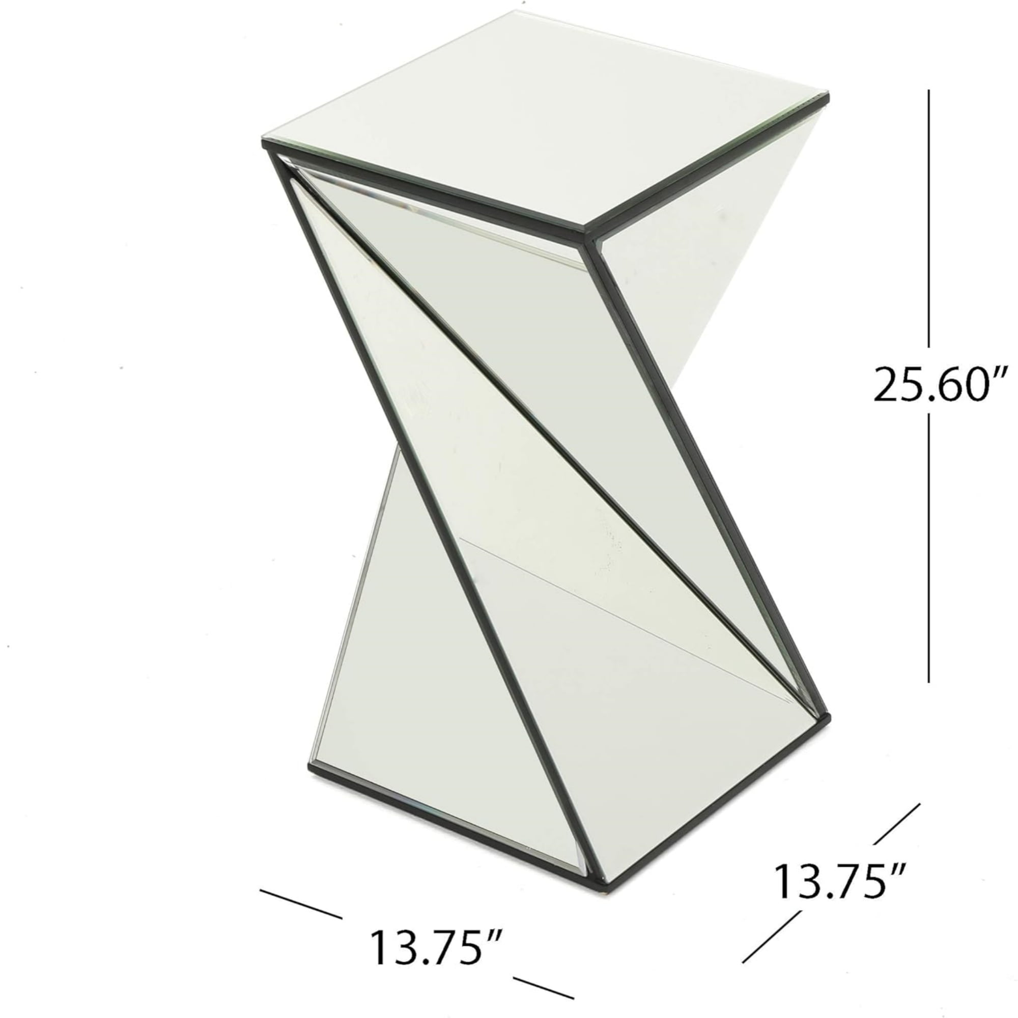 Table basse décorative Homy Casa, pied en miroir à la forme géométrique sculpturale, idéale comme table basse