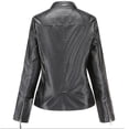 thumbnail image 2 of Chaqueta motera de cuero sintético para mujer, 2 of 2