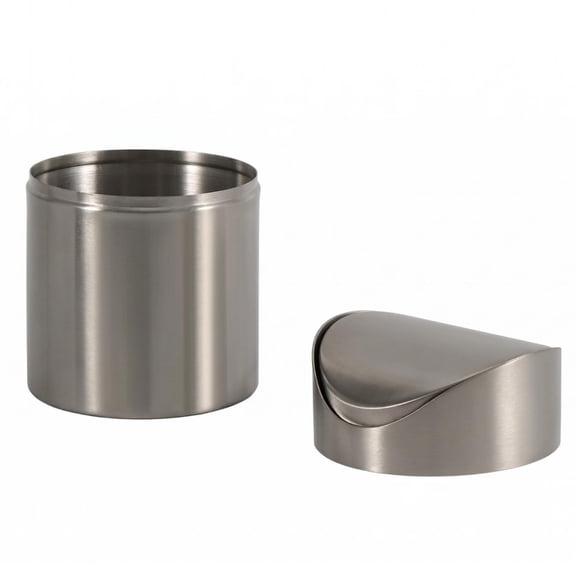 harayaa Desktop Bin Trash Can Wastebasket Brushed Stainless Steel 1.5 Liter Capacity for Classroom Office Reception