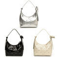thumbnail image 1 of Bolso Hombro para Mujer Con Lazo Hobo Cuero PU (Plata), 1 of 9
