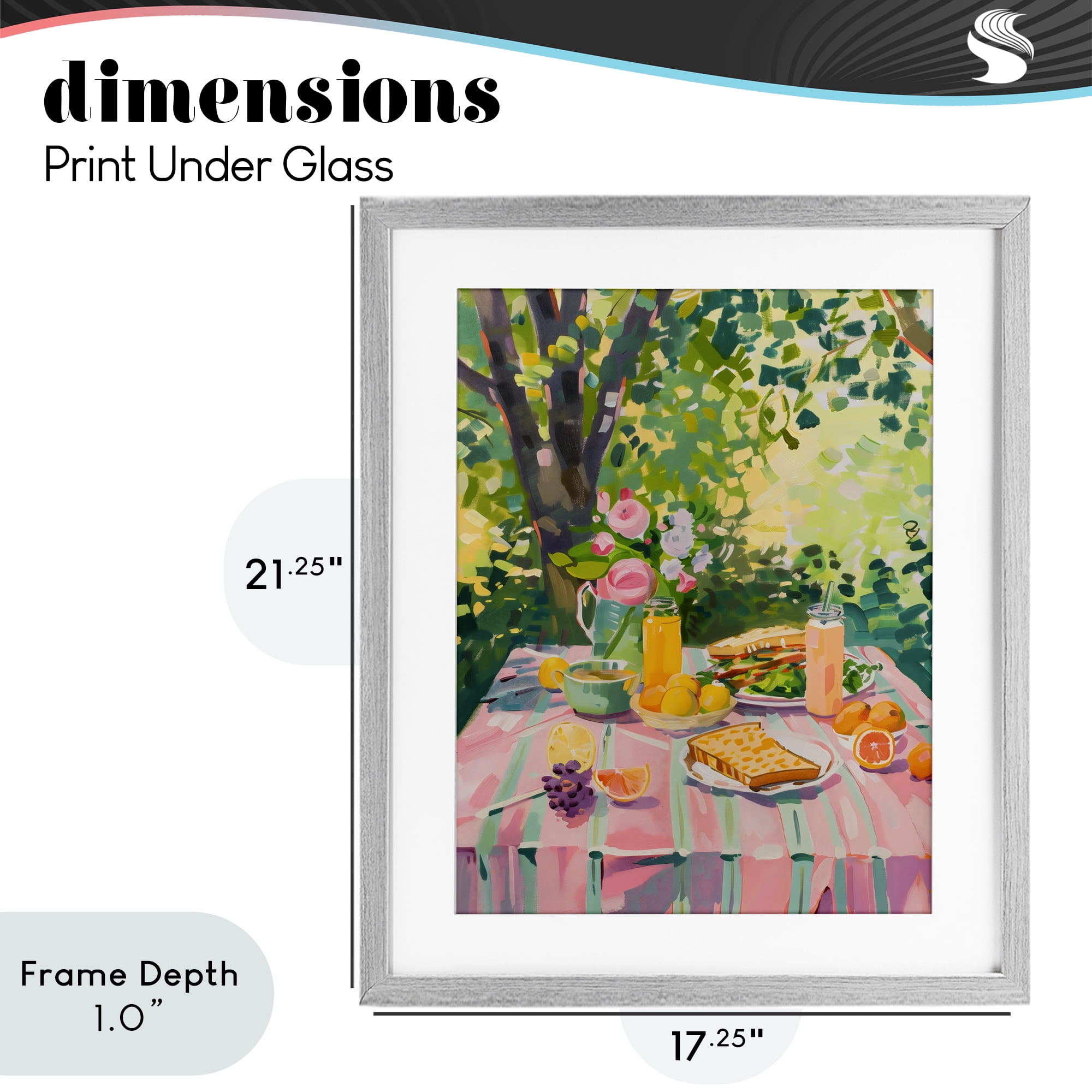 Stupell Industries Breakfast Picnic in Garden Gray Framed Print Under Glass, design by The Prints Vibe