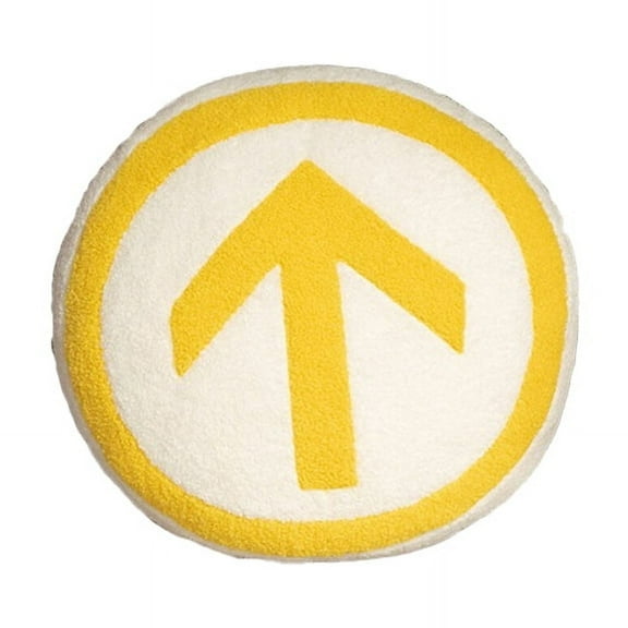 Yellow Pillow, 15.7" Cute Round Throw Pillow Room Decorative Throw Pillow, Rounded Pillow Plush Cushion for Couch, Sofa, Bedroom