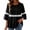 Black, variant on Womens Lace Trim Babydoll Blouse Round Neck Bell Sleeve Loose Fit Casual Smock Tunic Top