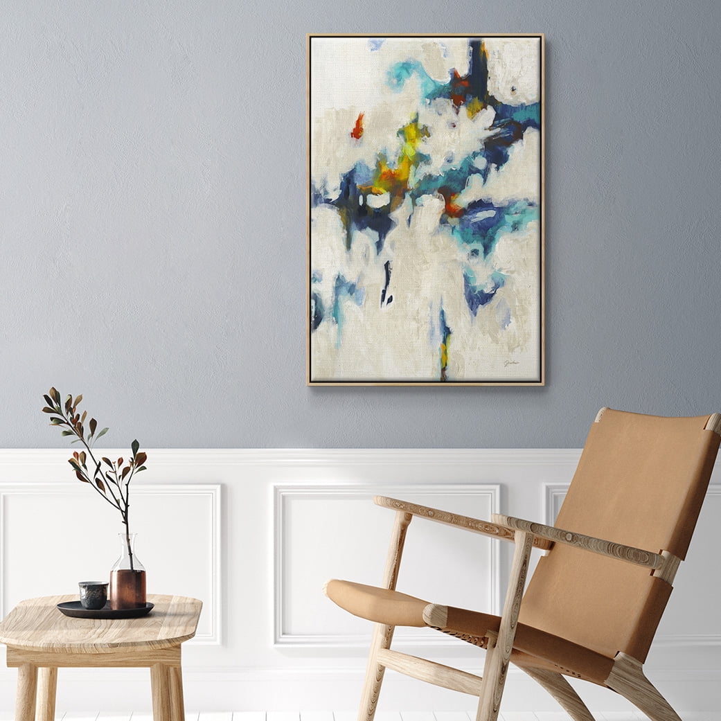 Find & Seek Framed Premium Gallery Wrapped Canvas - Ready to Hang - 25 x 37 - Natural Wood Floating Frame