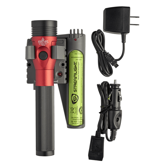 Streamlight Stinger LED HL® Rechargeable Flashlight - 120V AC/12V DC, PiggyBack® Charger - Red