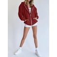 thumbnail image 3 of Sudadera con Capucha y Cierre Completo PRETTYGARDEN 2025 Marrón Rojo M, 3 of 7