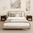 thumbnail image 2 of Gymax 2 PCS Nightstand w/ Drawer Side Table w/ Slide-out Drawer Open Storage Shelf Brown, 2 of 10