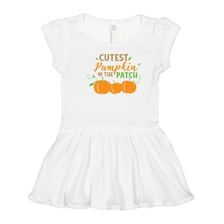 

Inktastic Cutest Pumpkin in the Patch Leaves Autumn Fall Girls Toddler Dress