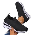 thumbnail image 4 of BRGZLK Womens Wedge Shoes Fashion Breathable Mesh Sparkly Bling Wedding Dressy Tennis Shoes Orthopedic Slip On Wedge Sneakers for Daily Wear Black 6, 4 of 9