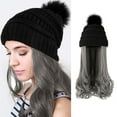thumbnail image 2 of Xihbxyly Peluca de Sombrero de Pelo Largo y Rizado de Moda, Gorro de Punto, Rizo de Lana, Rizo con Permanente de Maíz, 2 of 4