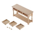 thumbnail image 4 of Milaget 1/12 Maison de Poupée en Bois Rétro Table de Rangement Rectangulaire TV Affichage Mobilier de Bureau, 4 of 9