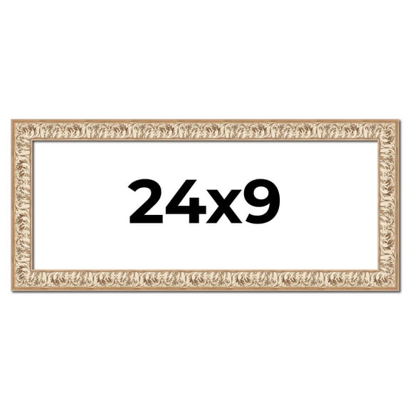 24x9 Frame White Real Wood Picture Frame Width 1.5 inches | Interior Frame Depth 0.5 inches |