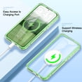 thumbnail image 4 of For Samsung Galaxy S24+ Plus Case, Gradient Color Feather Pattern Full Body Shockproof Protective Anti-Scratch Drop Proof Slim Fit Phone Case for Samsung Galaxy S24+, Green, 4 of 10