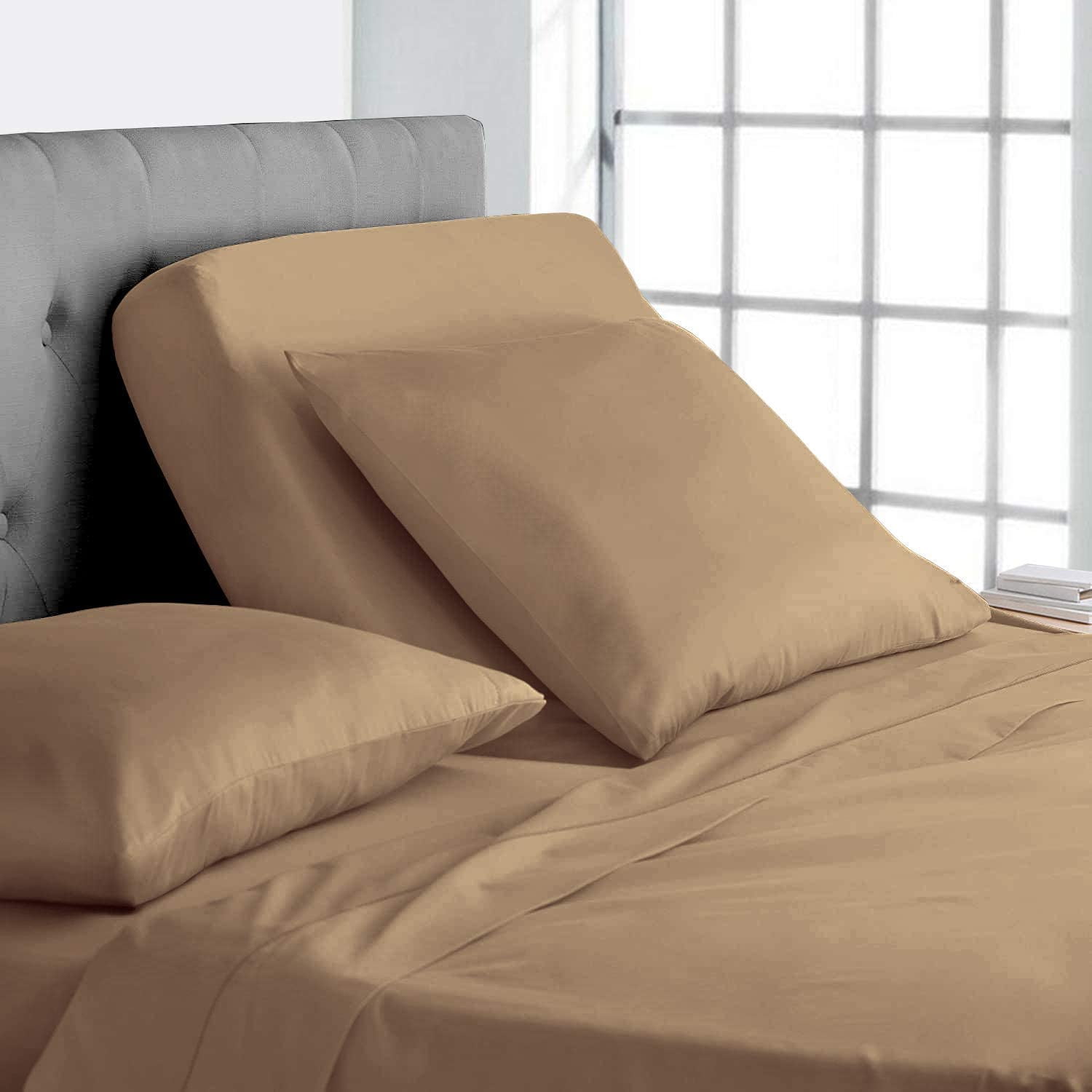 Split Bed Sheet Adjustable Cotton Sage Bed Sheets 800 Tc Easy Fit 5 PCs 