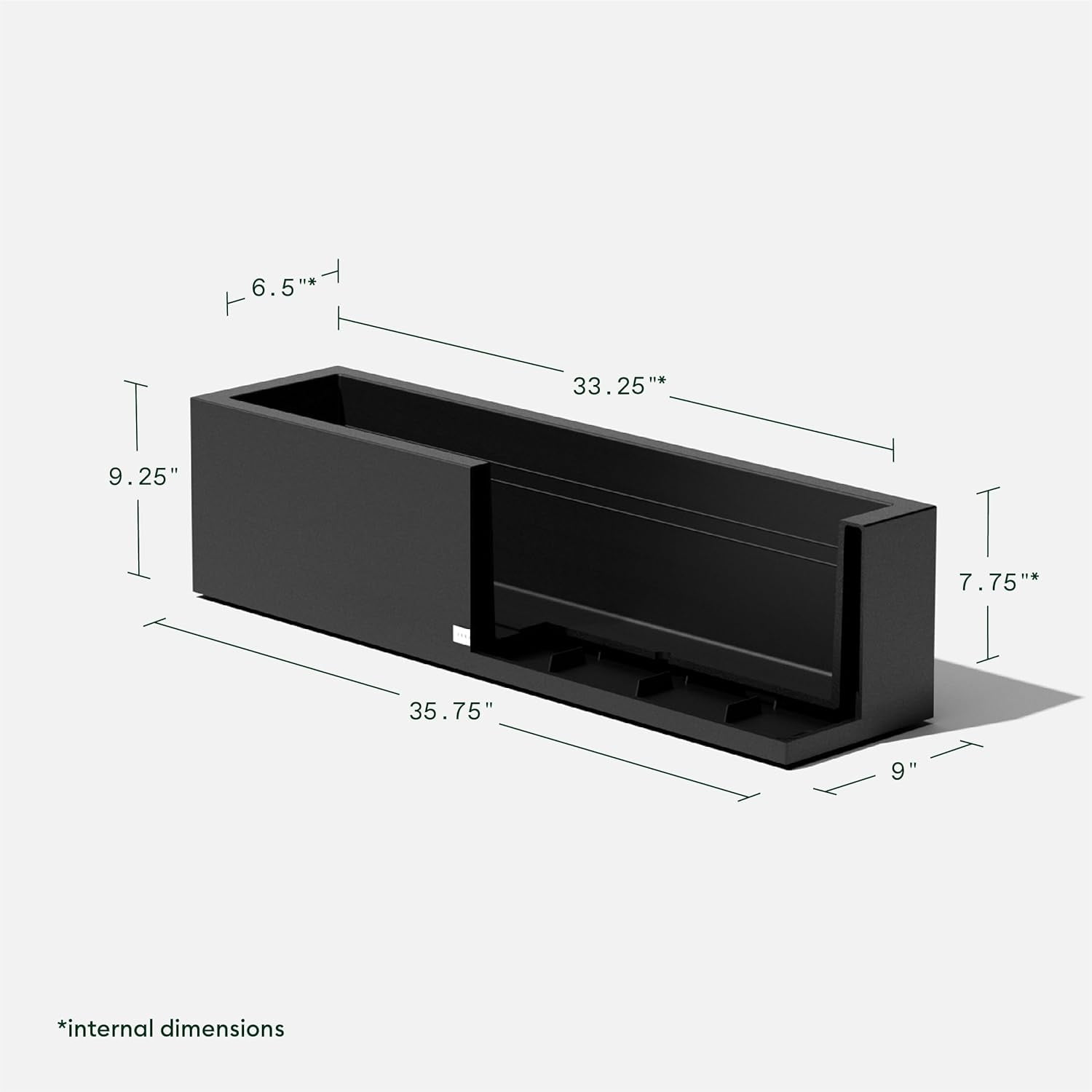 CHTER Block Series Window Box Planter - Rectangular Flower Pot for Indoor or Outdoor Window Sill/Balcony | All-Weather Use with Drainage Holes | Modern Décor for Succulents, Herbs, Small Plants