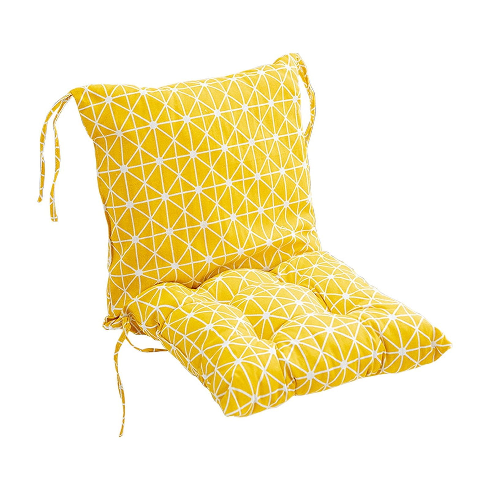 Sahpxhe Rocking Seat Cushion with Ties, Soft High Back Chair Cushion for Patio Furniture,Office 15.6X31.2 Inch Yellow