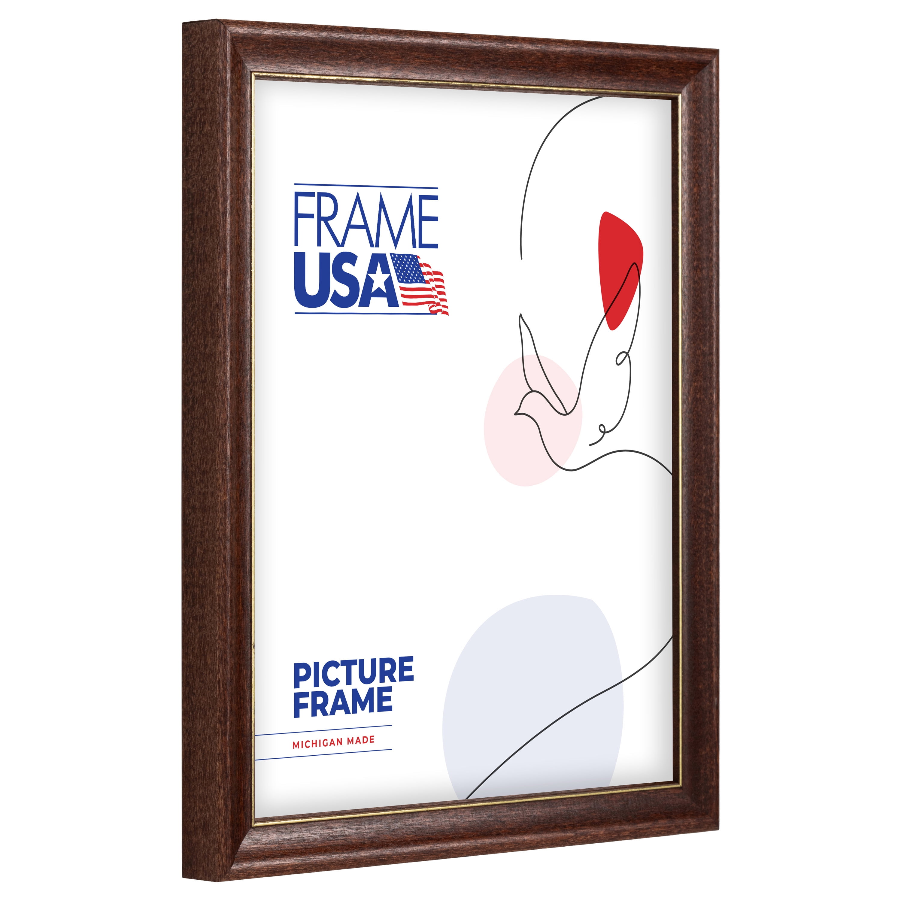 18x24 Picture Frame, Brown Deluxe Certificate Style 65876–003, 0.75 Inch Wood with Plexiglass