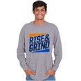 thumbnail image 5 of Rise and Grind Skateboarding Quote Men's Long Sleeve Tee T Shirt Brisco Brands S, 5 of 6