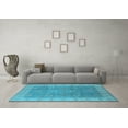 thumbnail image 3 of Ahgly Company Indoor Square Oriental Light Blue Traditional Area Rugs, 5' Square, 3 of 4