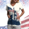 thumbnail image 2 of CAICJ98 250 Anniversary USA Shirt for Women American Flag Freedom Graphic Tees Tops Patriotic Casual Short Sleeve Women T Shirt (White,S), 2 of 6