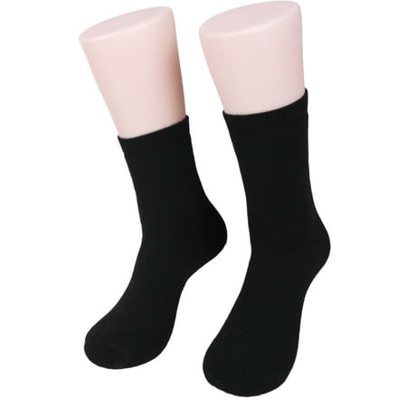 

Lian LifeStyle Women s 4 Pairs Thick Wool Blend Crew Socks Boot Socks Size 8-11(Black)