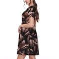 thumbnail image 2 of Fotbe Coffee Bean Vestido Largo de Moda para Mujer, Vestido Tipo Camiseta con Manga Corta y Estilo Casual a Rayas y Bloques de Color, 2 of 6