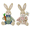 All-2pcs Set, variant on Easter Decorations Sitting Bunny Stuffed Animal Figurine, 12.6" Bunny Plush Doll Statue, Spring Home Decor Home Table Centerpiece Indoor Outdoor Garden Ornament Gift for Adults, A, 1Pcs