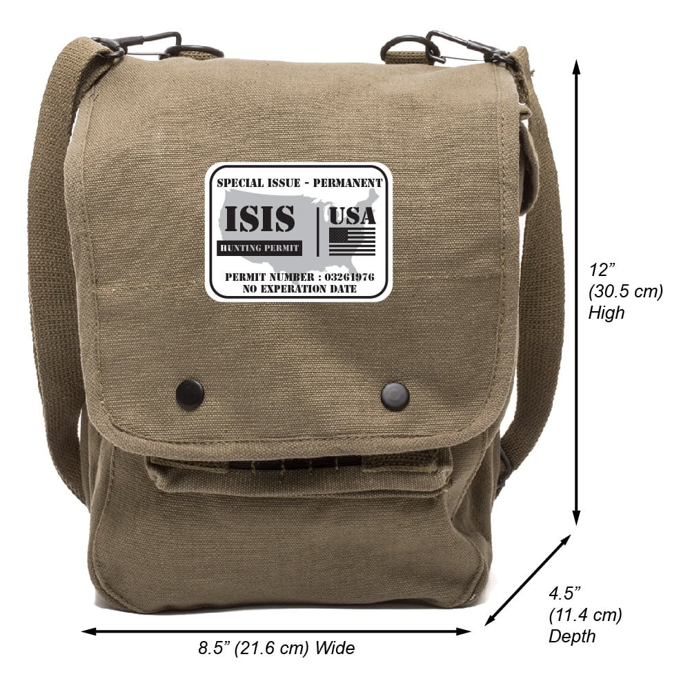 Army Force Gear ISIS Hunting Permit Canvas Crossbody Travel Map Bag
