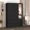 Black, variant on UZUGUL Farmhouse Armoire Wardrobe Closet with Mirror, 2 Drawers, Hanging Rod, Light, 3 Doors, White, 71.7 inch Height