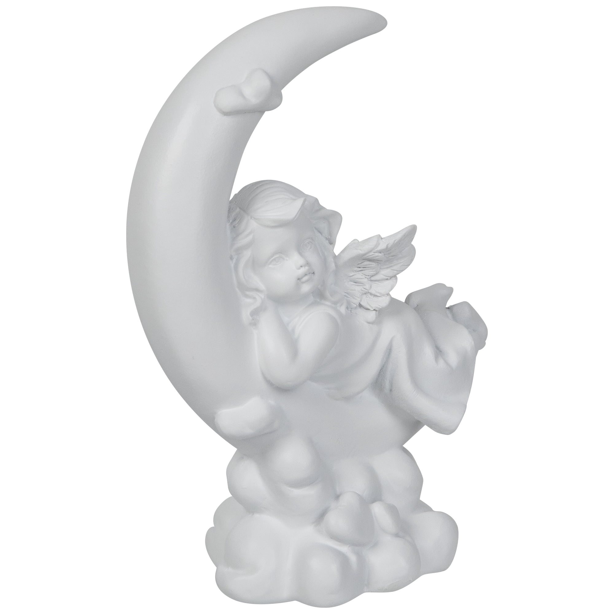 Northlight Girl Cherub Laying on Crescent Moon Statue - 7.25"