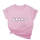 thumbnail image 1 of Tops de Cuello Alto para las Mujeres Amante Impreso Camiseta Cuello Redondo Manga Corta, Poliéster Spandex, 1 of 7