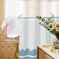 thumbnail image 3 of No Hook Shower Curtain, Blue Striped Shower Curtains for Bathroom with See Through Top Window, Abstract Modern Geometric Stripes Waterproof & Washable Bath Curtain Narrow 54"x78", 3 of 9