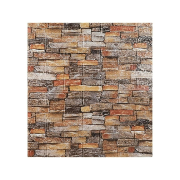 3D Wall Sticker Verdsylv 3D Retro Peel & Stick Wall Sticker, Self-Adhesive Tile Decor for Bedroom, Living Room & Diy Home Makeover, Easy to Apply and Remove (1pc), Retro Peel & Stick